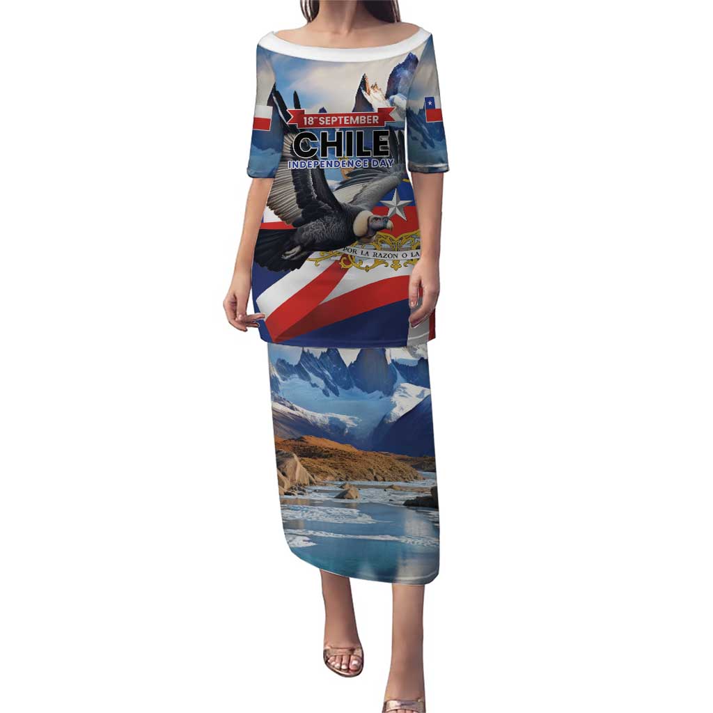 Personalized Chile Independence Day 18th September Puletasi Andean Condor Flying - Wonder Print Shop