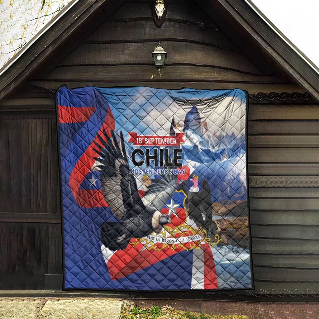 Chile Independence Day 18th September Quilt Andean Condor Flying - Wonder Print Shop