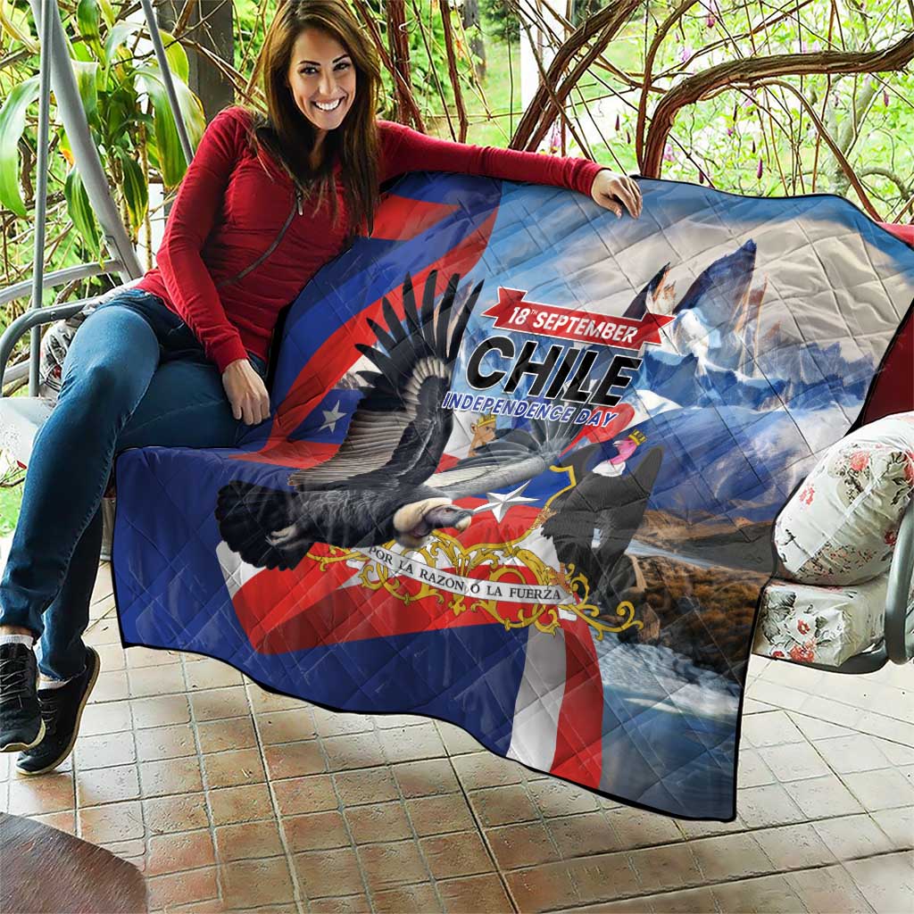 Chile Independence Day 18th September Quilt Andean Condor Flying - Wonder Print Shop