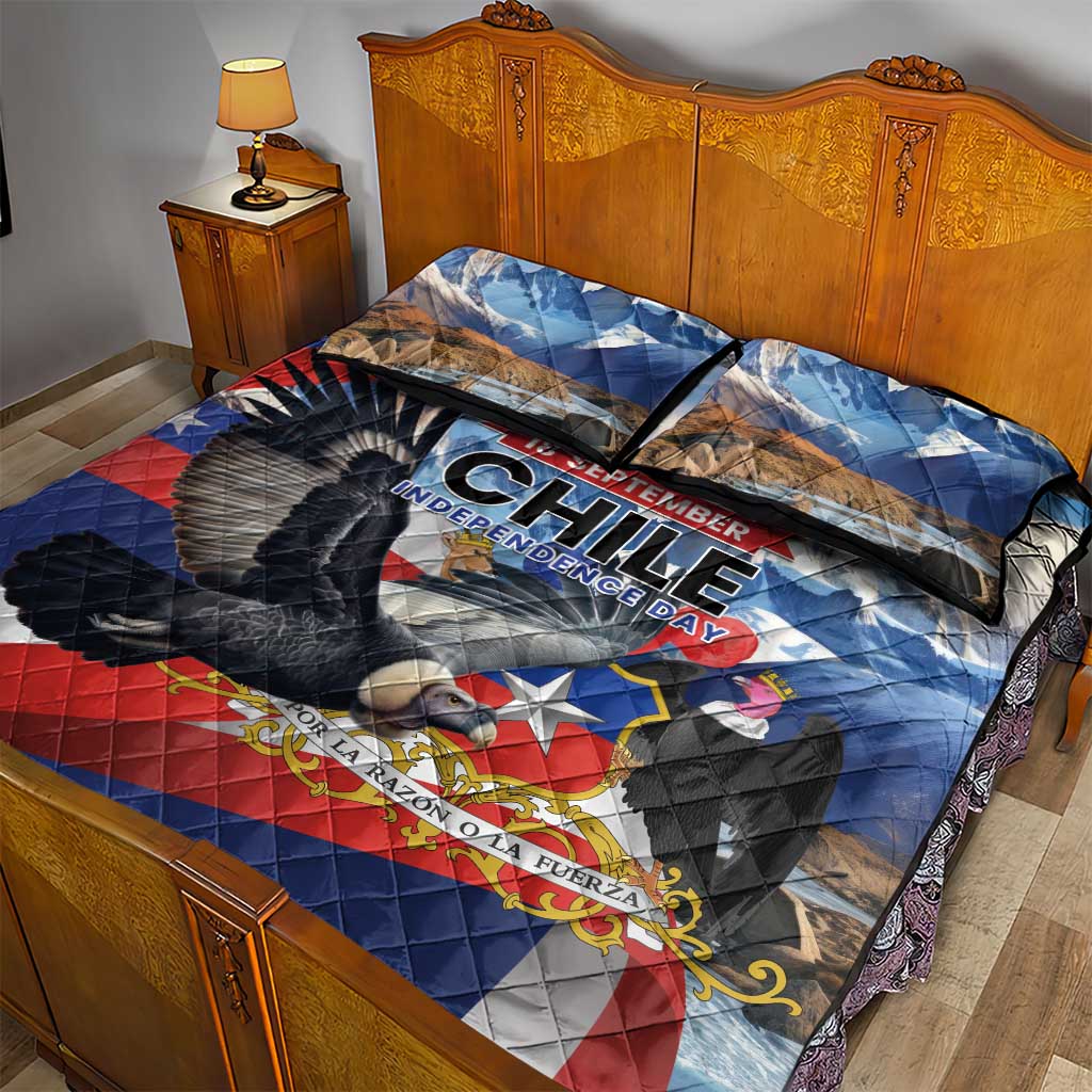 Chile Independence Day 18th September Quilt Bed Set Andean Condor Flying - Wonder Print Shop