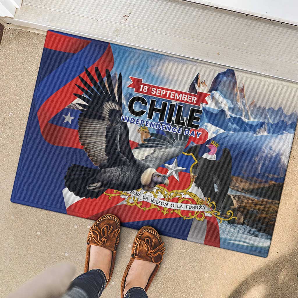 Chile Independence Day 18th September Rubber Doormat Andean Condor Flying - Wonder Print Shop