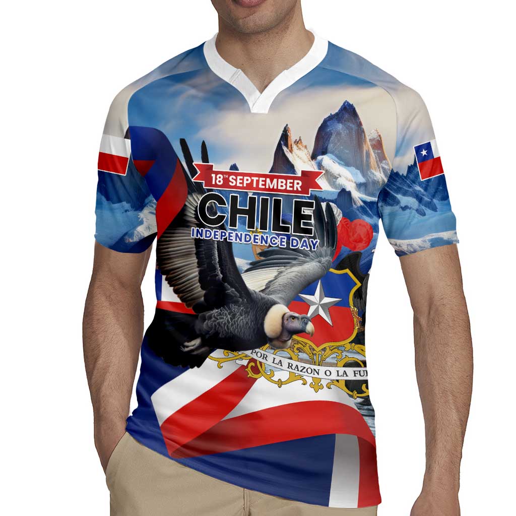 Personalized Chile Independence Day 18th September Rugby Jersey Andean Condor Flying - Wonder Print Shop