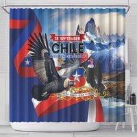 Chile Independence Day 18th September Shower Curtain Andean Condor Flying - Wonder Print Shop