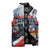 Personalized Chile Independence Day 18th September Sleeveless Puffer Jacket Andean Condor Flying - Wonder Print Shop