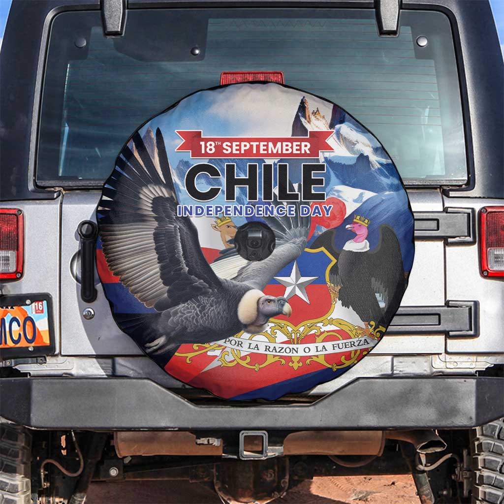 Chile Independence Day 18th September Spare Tire Cover Andean Condor Flying - Wonder Print Shop