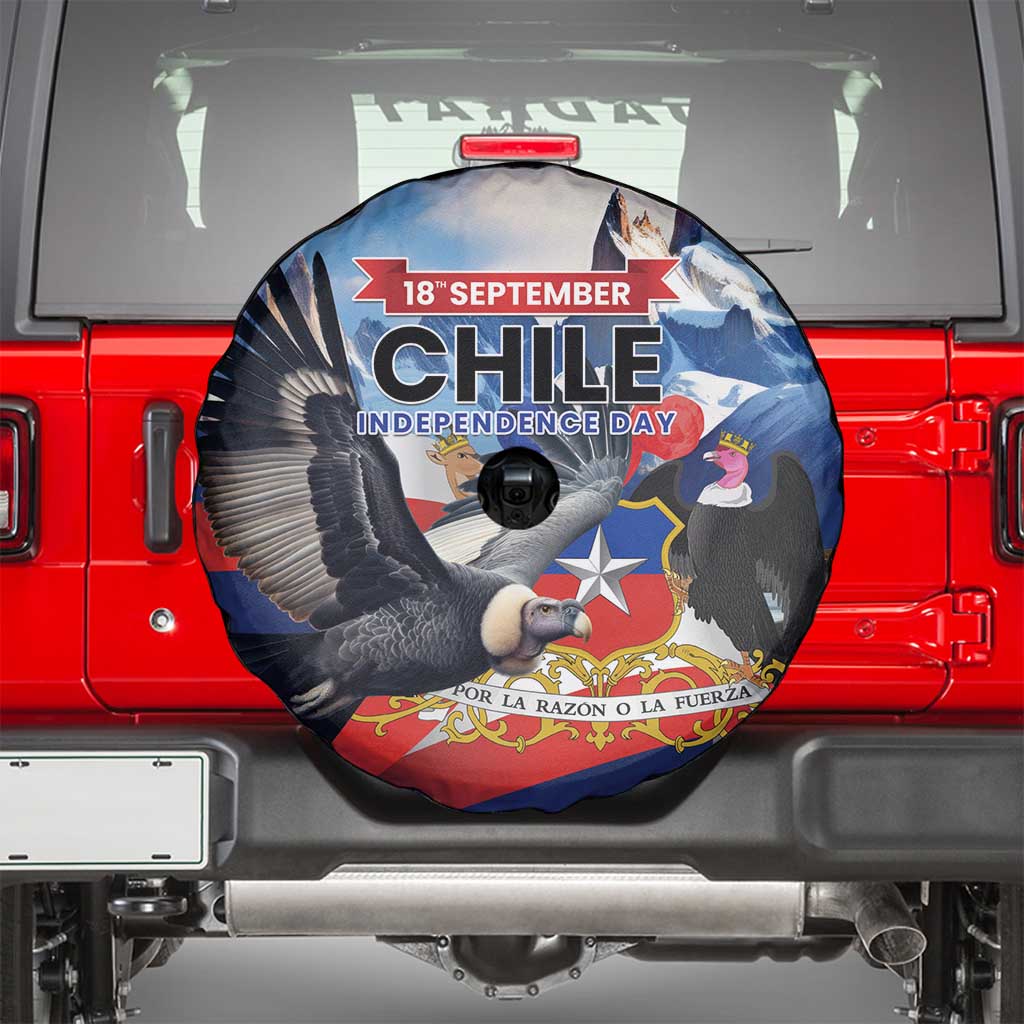 Chile Independence Day 18th September Spare Tire Cover Andean Condor Flying - Wonder Print Shop