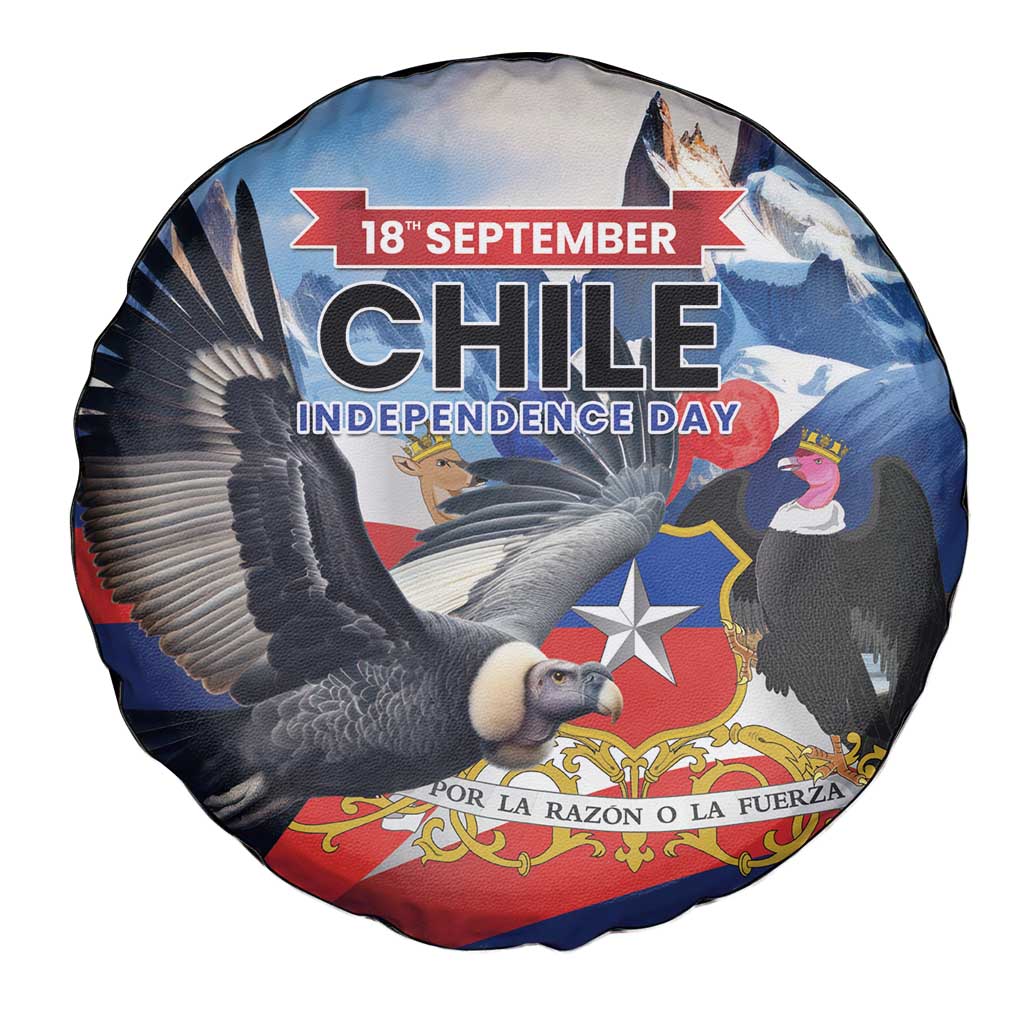 Chile Independence Day 18th September Spare Tire Cover Andean Condor Flying - Wonder Print Shop