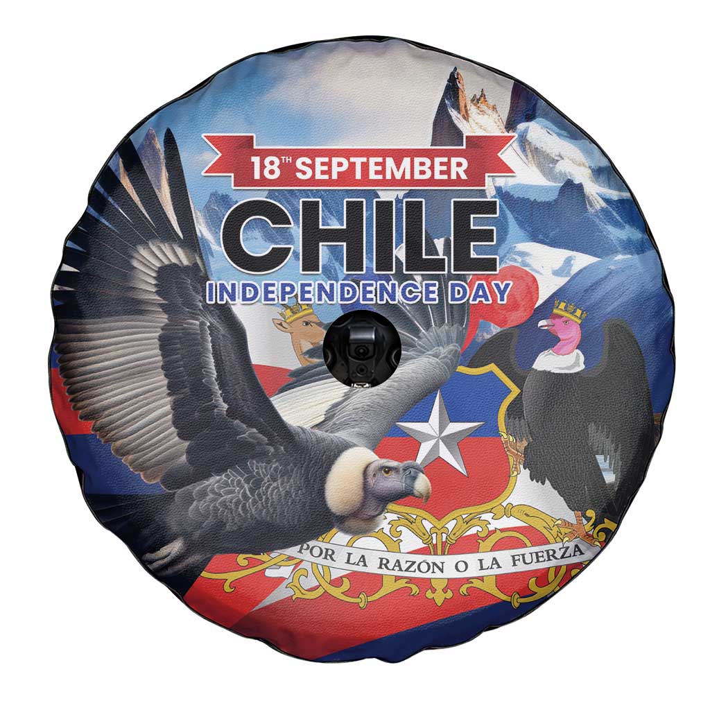 Chile Independence Day 18th September Spare Tire Cover Andean Condor Flying - Wonder Print Shop