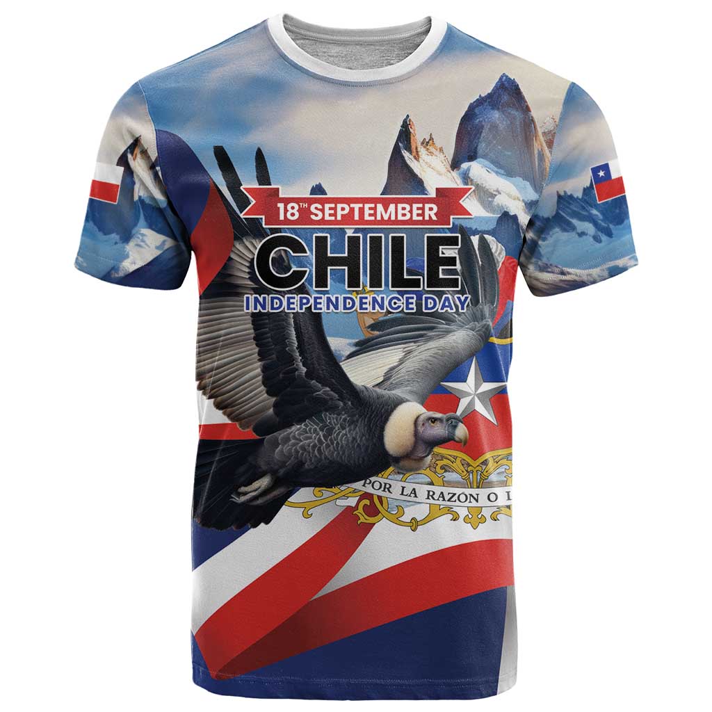 Personalized Chile Independence Day 18th September T Shirt Andean Condor Flying - Wonder Print Shop