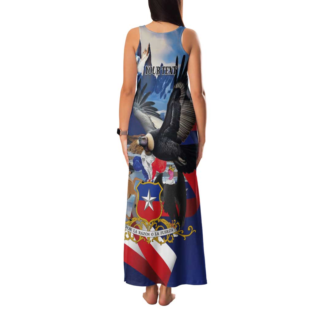 Personalized Chile Independence Day 18th September Tank Maxi Dress Andean Condor Flying - Wonder Print Shop