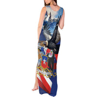 Personalized Chile Independence Day 18th September Tank Maxi Dress Andean Condor Flying - Wonder Print Shop