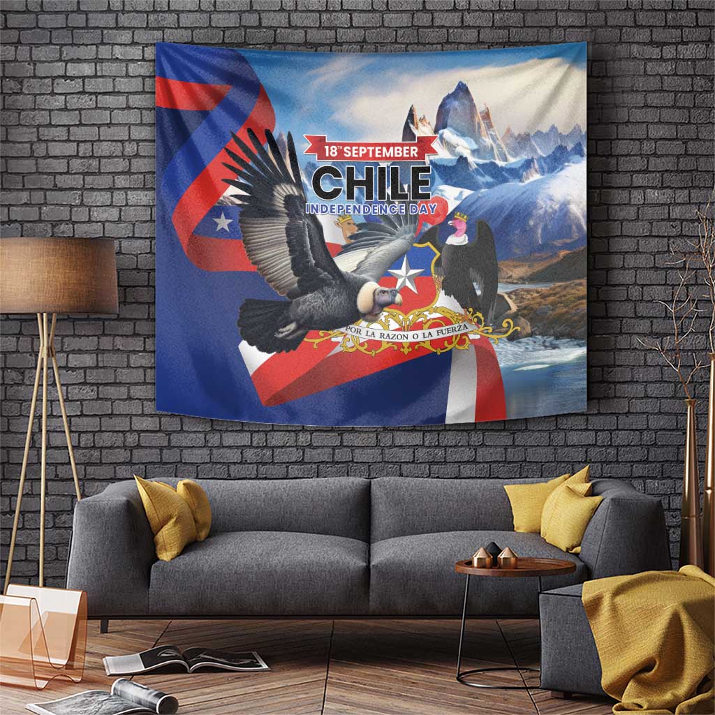 Chile Independence Day 18th September Tapestry Andean Condor Flying - Wonder Print Shop