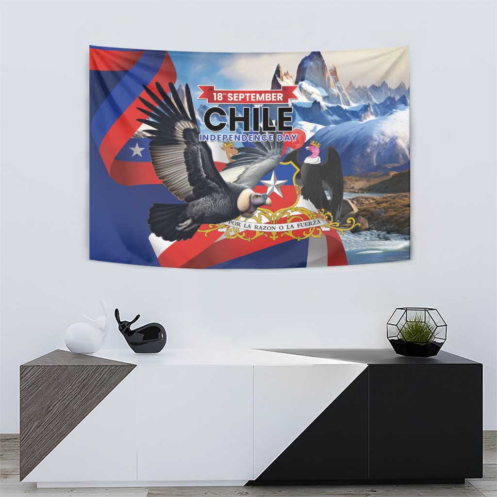 Chile Independence Day 18th September Tapestry Andean Condor Flying - Wonder Print Shop