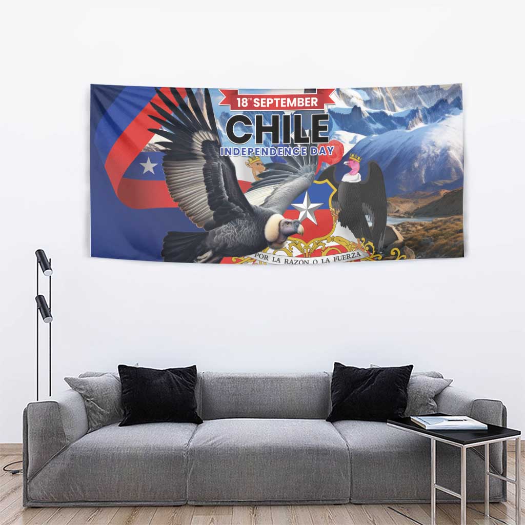 Chile Independence Day 18th September Tapestry Andean Condor Flying - Wonder Print Shop