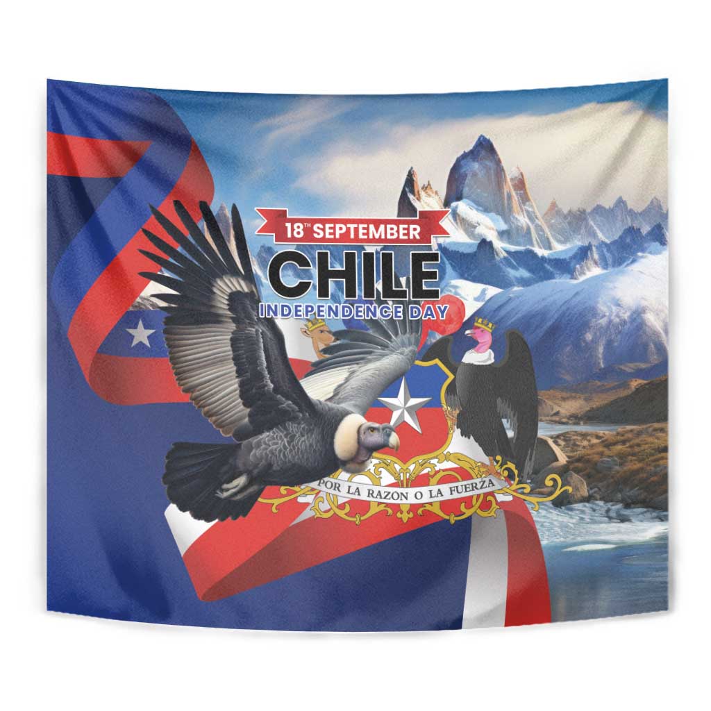 Chile Independence Day 18th September Tapestry Andean Condor Flying - Wonder Print Shop