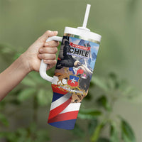 Personalized Chile Independence Day 18th September Tumbler With Handle Andean Condor Flying - Wonder Print Shop