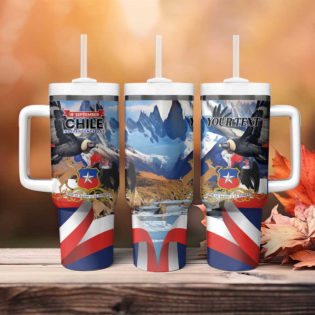 Personalized Chile Independence Day 18th September Tumbler With Handle Andean Condor Flying - Wonder Print Shop