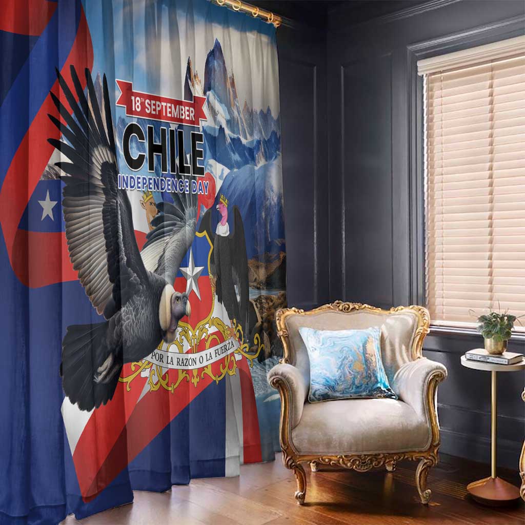 Chile Independence Day 18th September Window Curtain Andean Condor Flying - Wonder Print Shop