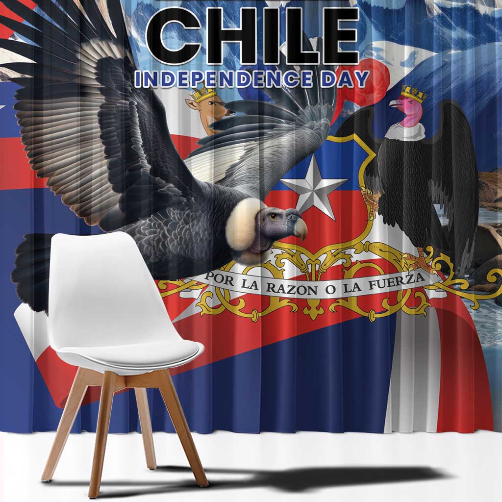 Chile Independence Day 18th September Window Curtain Andean Condor Flying - Wonder Print Shop