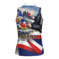 Personalized Chile Independence Day 18th September Women Sleeveless Polo Shirt Andean Condor Flying - Wonder Print Shop