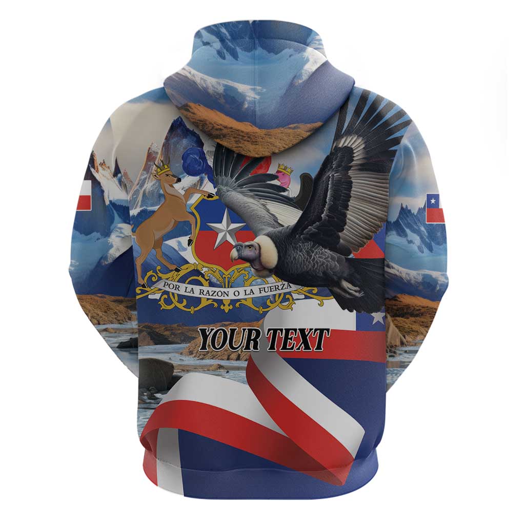 Personalized Chile Independence Day 18th September Zip Hoodie Andean Condor Flying - Wonder Print Shop