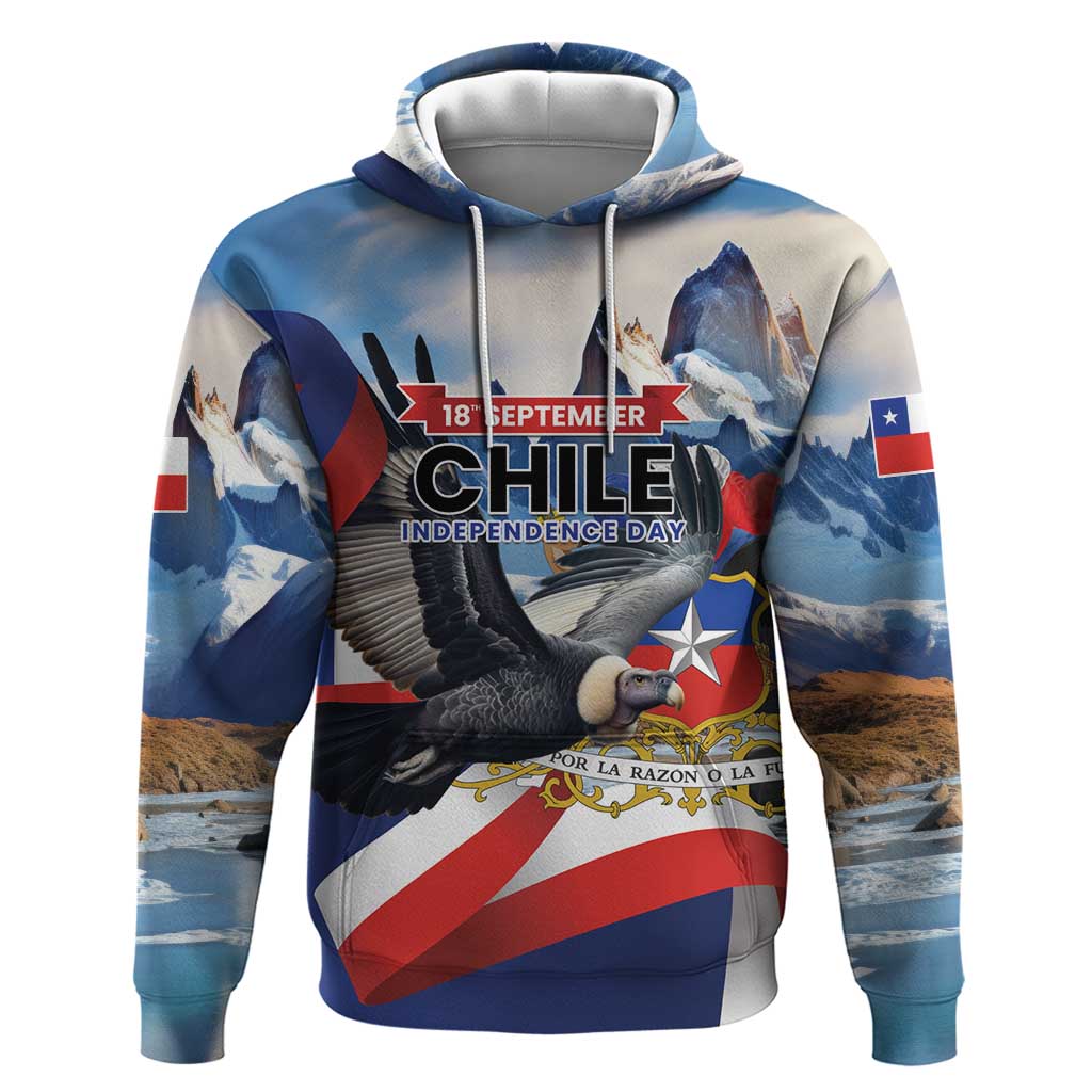 Personalized Chile Independence Day 18th September Zip Hoodie Andean Condor Flying - Wonder Print Shop