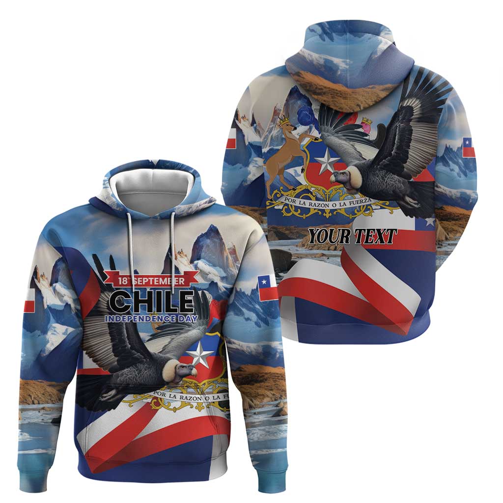 Personalized Chile Independence Day 18th September Zip Hoodie Andean Condor Flying - Wonder Print Shop