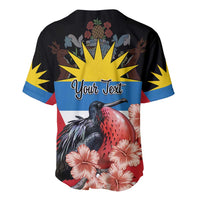 Personalized Antigua and Barbuda Baseball Jersey Magnificent Frigatebird Hibiscus - Wonder Print Shop