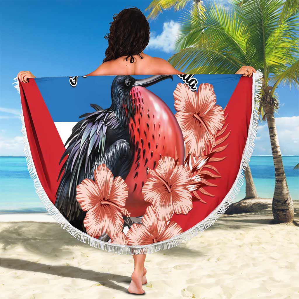 Antigua and Barbuda Beach Blanket Magnificent Frigatebird Hibiscus - Wonder Print Shop