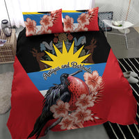Antigua and Barbuda Bedding Set Magnificent Frigatebird Hibiscus - Wonder Print Shop