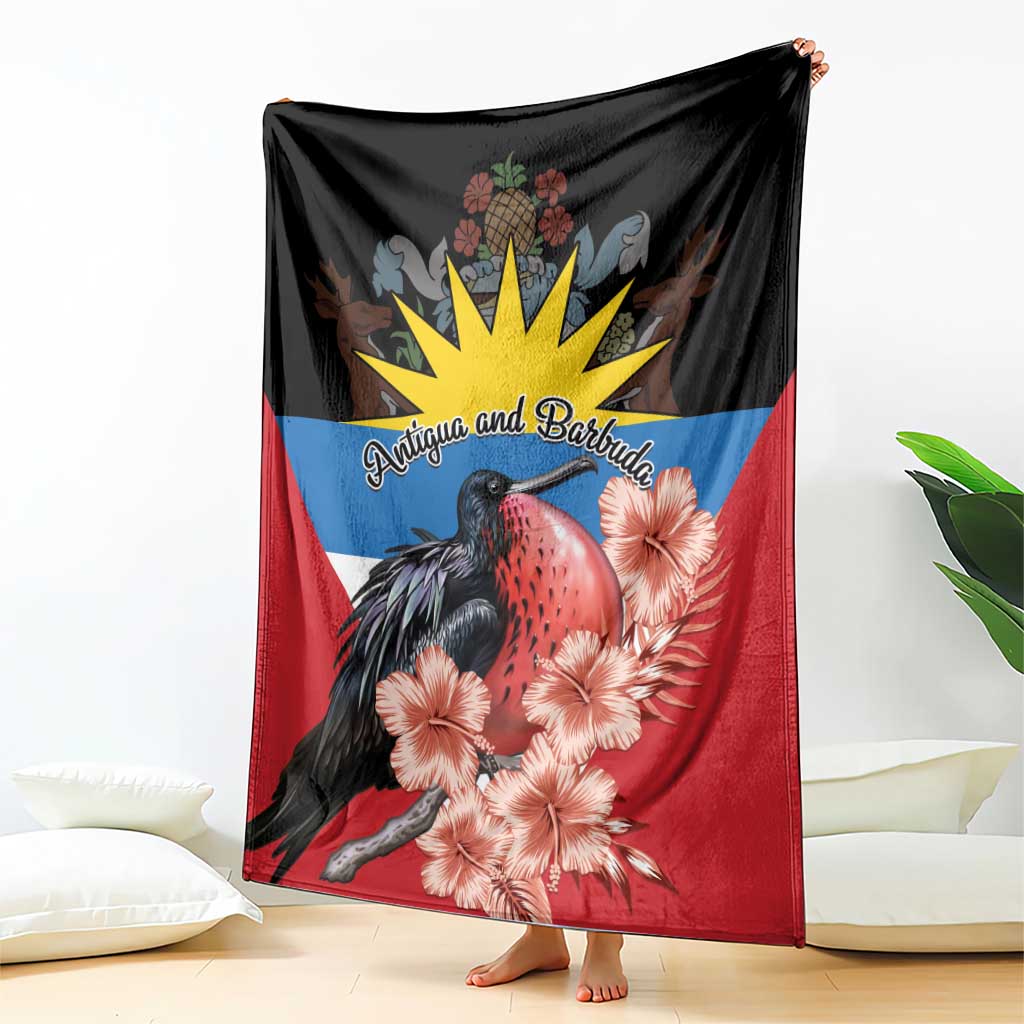 Antigua and Barbuda Blanket Magnificent Frigatebird Hibiscus