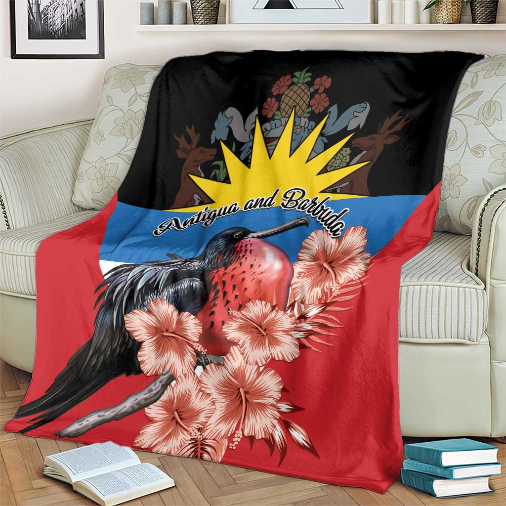 Antigua and Barbuda Blanket Magnificent Frigatebird Hibiscus