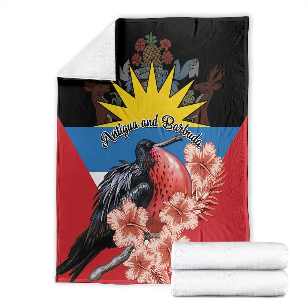Antigua and Barbuda Blanket Magnificent Frigatebird Hibiscus