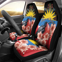 Antigua and Barbuda Car Seat Cover Magnificent Frigatebird Hibiscus - Wonder Print Shop