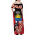 Personalized Antigua and Barbuda Family Matching Off Shoulder Maxi Dress and Hawaiian Shirt Magnificent Frigatebird Hibiscus - Wonder Print Shop