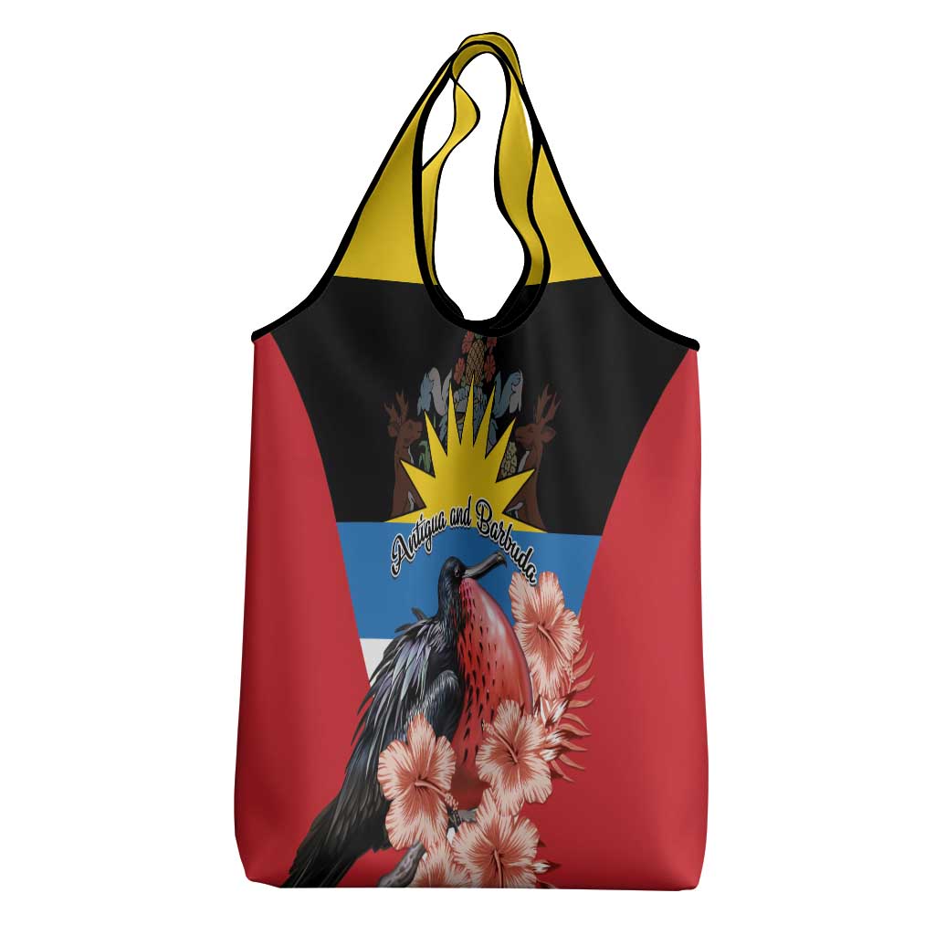 Antigua and Barbuda Grocery Bag Magnificent Frigatebird Hibiscus