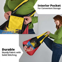 Antigua and Barbuda Grocery Bag Magnificent Frigatebird Hibiscus