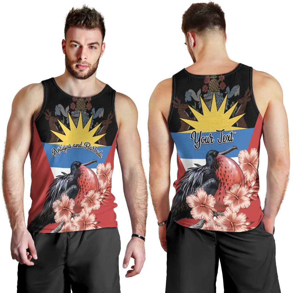 Personalized Antigua and Barbuda Men Tank Top Magnificent Frigatebird Hibiscus - Wonder Print Shop