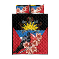 Antigua and Barbuda Quilt Bed Set Magnificent Frigatebird Hibiscus - Wonder Print Shop