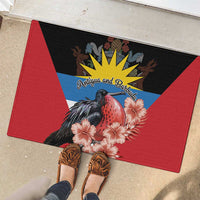 Antigua and Barbuda Rubber Doormat Magnificent Frigatebird Hibiscus - Wonder Print Shop