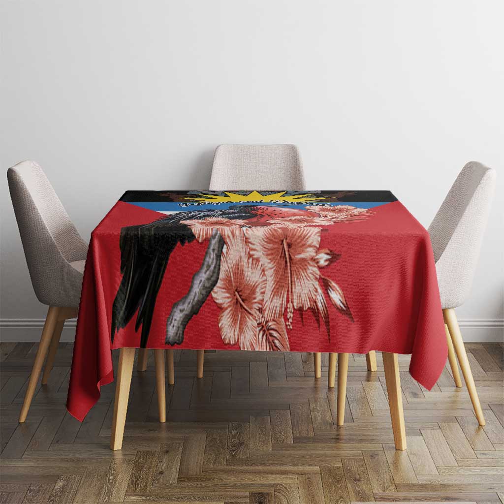 Antigua and Barbuda Tablecloth Magnificent Frigatebird Hibiscus - Wonder Print Shop