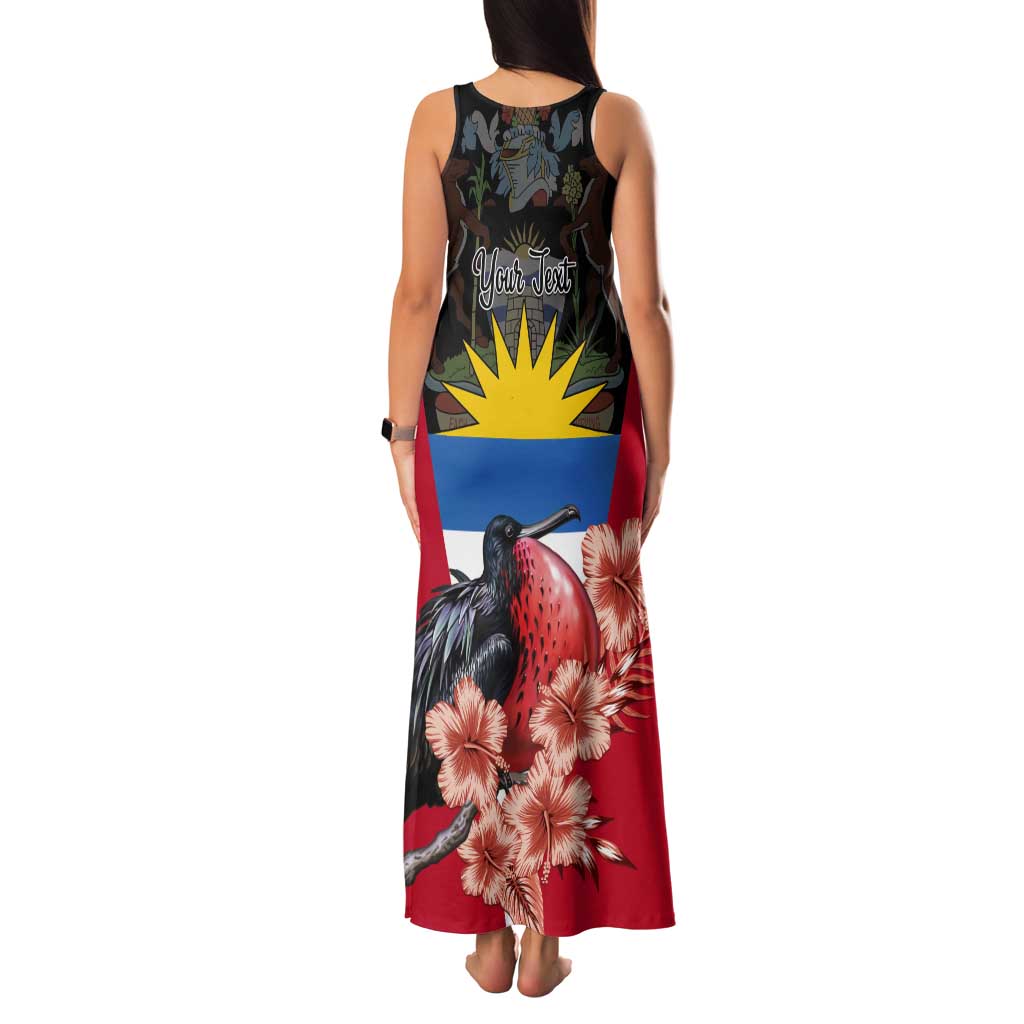 Personalized Antigua and Barbuda Tank Maxi Dress Magnificent Frigatebird Hibiscus - Wonder Print Shop