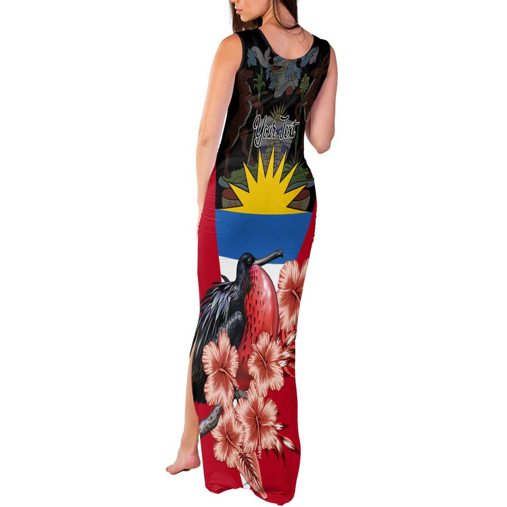 Personalized Antigua and Barbuda Tank Maxi Dress Magnificent Frigatebird Hibiscus - Wonder Print Shop