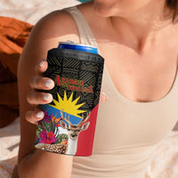 Personalized Antigua and Barbuda 4 in 1 Can Cooler Tumbler Fallow Deer Tropical Bouquet - Wonder Print Shop