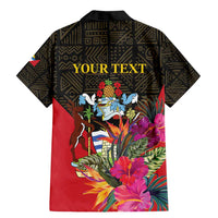 Personalized Antigua and Barbuda Family Matching Mermaid Dress and Hawaiian Shirt Fallow Deer Tropical Bouquet - Wonder Print Shop