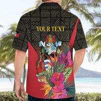 Personalized Antigua and Barbuda Hawaiian Shirt Fallow Deer Tropical Bouquet - Wonder Print Shop