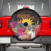 Antigua and Barbuda Spare Tire Cover Fallow Deer Tropical Bouquet - Wonder Print Shop