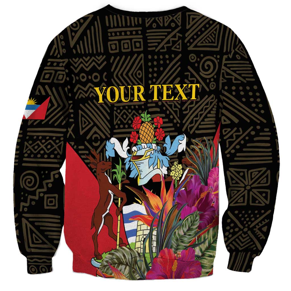 Personalized Antigua and Barbuda Sweatshirt Fallow Deer Tropical Bouquet - Wonder Print Shop