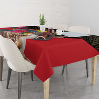 Antigua and Barbuda Tablecloth Fallow Deer Tropical Bouquet - Wonder Print Shop