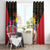 Antigua and Barbuda Window Curtain Fallow Deer Tropical Bouquet - Wonder Print Shop